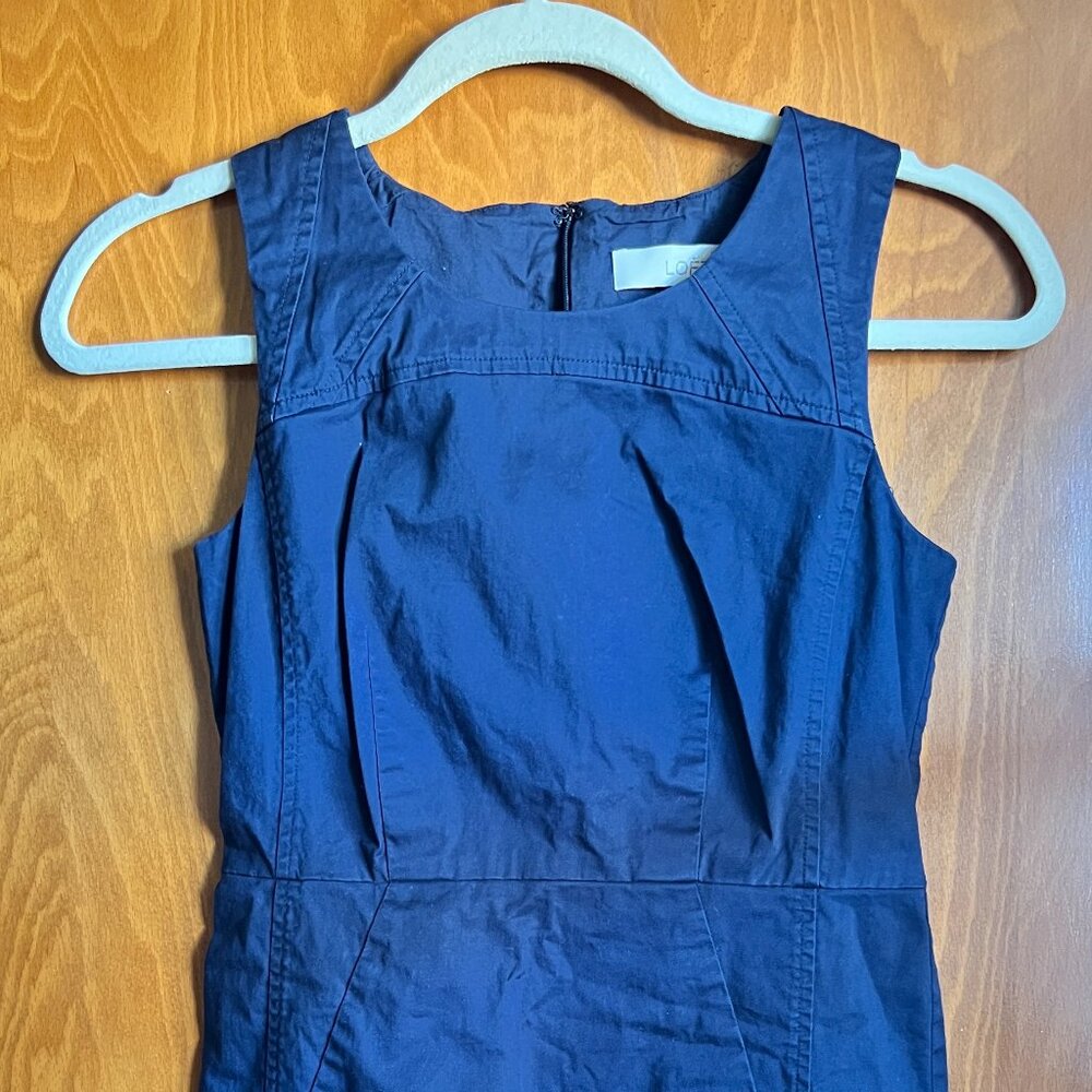Loft by Ann Taylor - Dark Blue Cotton lined dress - size 00P